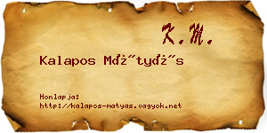 Kalapos Mátyás névjegykártya