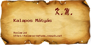 Kalapos Mátyás névjegykártya
